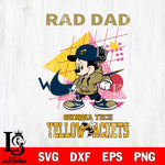 Georgia Tech Yellow Jackets Mickey Mouse Rad Dad SVG DXF EPS PNG FILE, NCAA File Cut,Digital Download,Instant Download