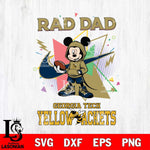 Georgia Tech Yellow Jackets Mickey Wearing Hoodie Rad Dad SVG DXF EPS PNG FILE, NCAA File Cut,Digital Download,Instant Download