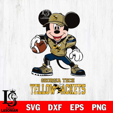 Georgia Tech Yellow Jackets Mikey Mouse Disney, Svg Eps Dxf Png File, Digital Download
