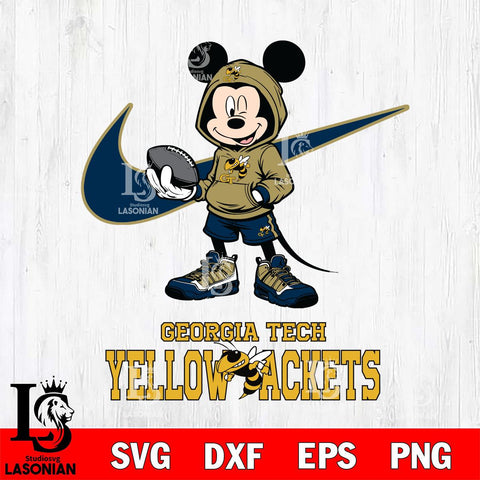 Georgia Tech Yellow Jackets Mikey Mouse Disney NIKE, Svg Eps Dxf Png File, Digital Download
