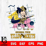 Georgia Tech Yellow Jackets Minnie Mouse Dancing SVG DXF EPS PNG FILE, NCAA File Cut,Digital Download,Instant Download