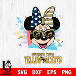Georgia Tech Yellow Jackets Minnie Mouse Love Sport SVG DXF EPS PNG FILE, NCAA File Cut,Digital Download,Instant Download
