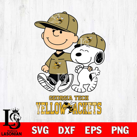 Georgia Tech Yellow Jackets Peanuts Snoopy Friends SVG DXF EPS PNG FILE,Snoopy File Cut, NCAA Digital Download,Instant Download,Christmas Silhouette