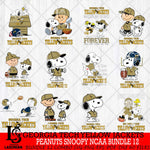 Georgia Tech Yellow Jackets Peanuts Snoopy Player NCAA Bundle 12 SVG DXF EPS PNG FILE,Snoopy File Cut, bundle NCAA Digital Download,Instant Download, Silhouette