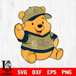 Georgia Tech Yellow Jackets Pooh Bear Svg Eps Dxf Png File, NCAA svg, Digital Download, Instant Download