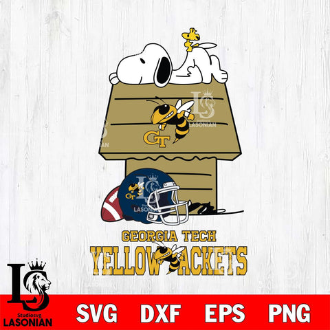 Georgia Tech Yellow Jackets Snoopy Chill Football SVG DXF EPS PNG FILE,Snoopy File Cut, NCAA Digital Download,Instant Download,Christmas Silhouette