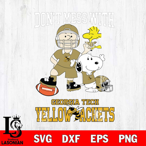 Georgia Tech Yellow Jackets Snoopy Dont mess with SVG DXF EPS PNG FILE,Snoopy File Cut, NCAA Digital Download,Instant Download,Christmas Silhouette