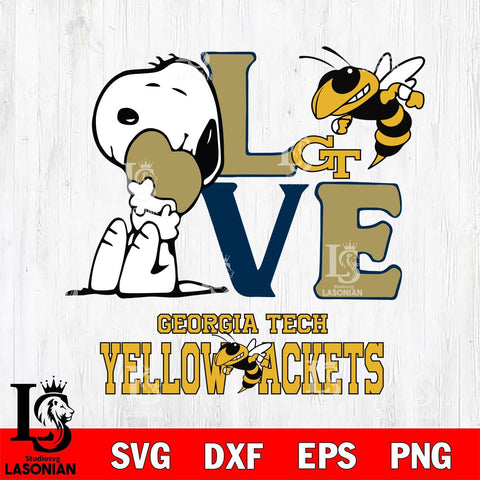 Georgia Tech Yellow Jackets Snoopy Sport 10 Svg Eps Dxf Png File, Digital Download