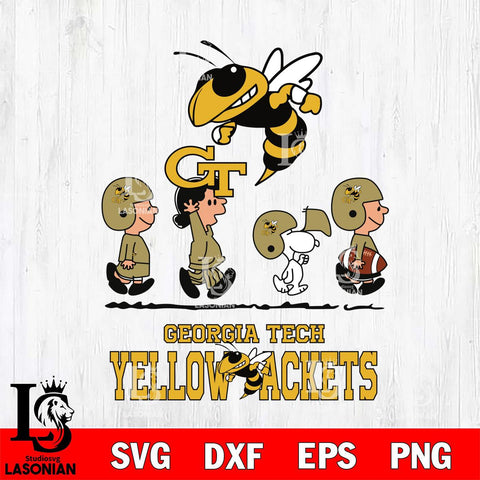 Georgia Tech Yellow Jackets Snoopy Sport 12 Svg Eps Dxf Png File, Digital Download