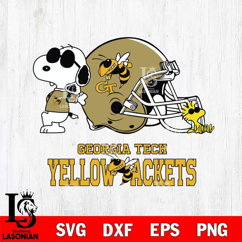 Georgia Tech Yellow Jackets Snoopy Sport 2 Svg Eps Dxf Png File, Digital Download