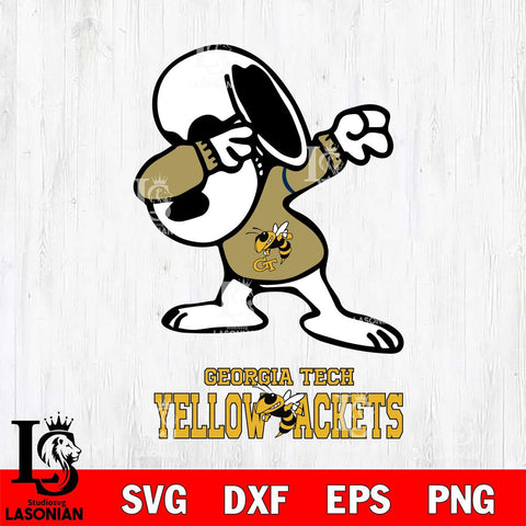 Georgia Tech Yellow Jackets Snoopy Sport 3 Svg Eps Dxf Png File, Digital Download