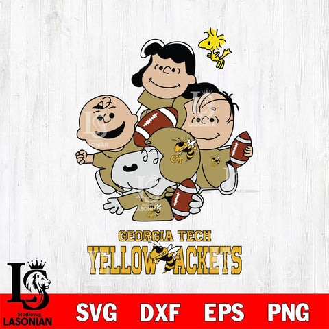 Georgia Tech Yellow Jackets Snoopy Sport 4 Svg Eps Dxf Png File, Digital Download