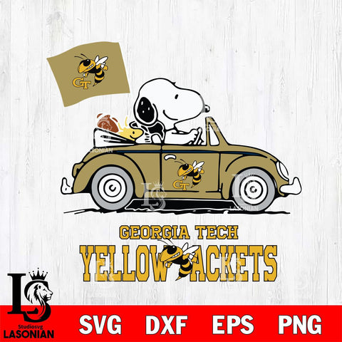 Georgia Tech Yellow Jackets Snoopy Sport 5 Svg Eps Dxf Png File, Digital Download