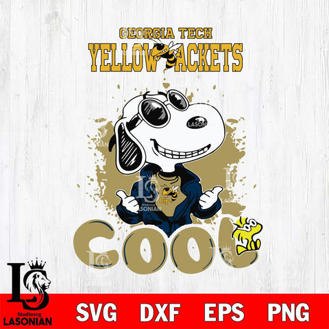 Georgia Tech Yellow Jackets Snoopy Sport 7 Svg Eps Dxf Png File, Digital Download