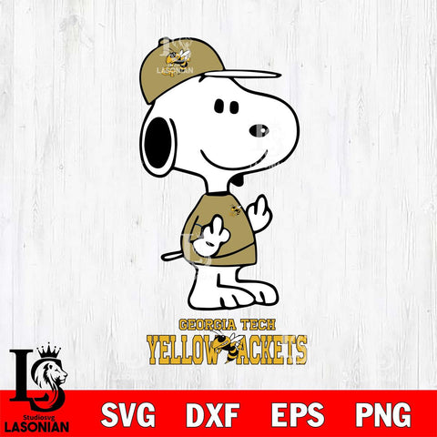 Georgia Tech Yellow Jackets Snoopy Sport 8 Svg Eps Dxf Png File, Digital Download
