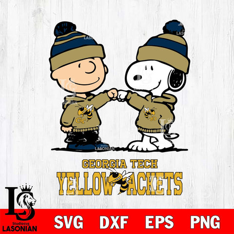 Georgia Tech Yellow Jackets Snoopy Sport 9 Svg Eps Dxf Png File, Digital Download