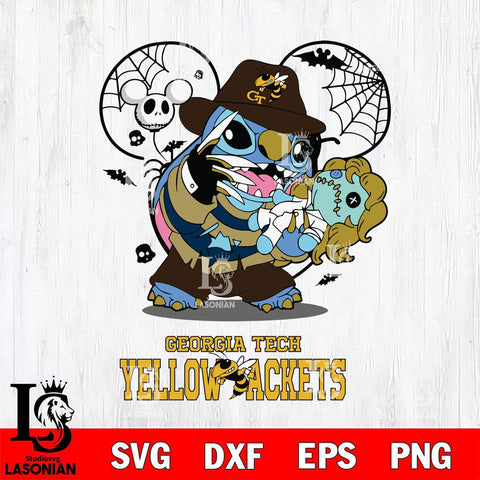 Georgia Tech Yellow Jackets Stitch Freddy Krueger Halloween Svg Eps Dxf Png File, Digital Download, Instant Download
