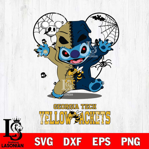 Georgia Tech Yellow Jackets Stitch Horror Halloween 2 Svg Eps Dxf Png File, Digital Download, Instant Download