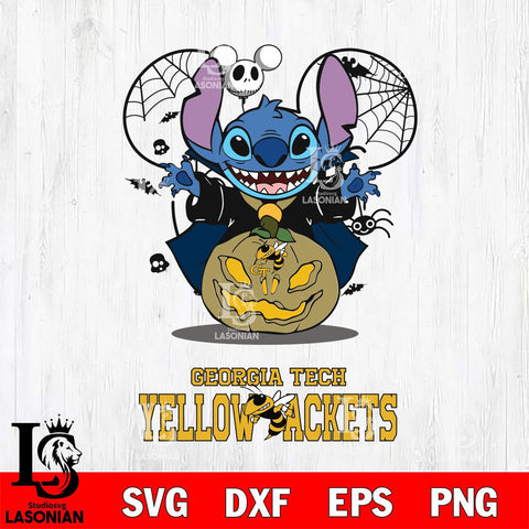 Georgia Tech Yellow Jackets Stitch Horror Halloween Svg Eps Dxf Png File, Digital Download, Instant Download