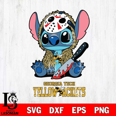 Georgia Tech Yellow Jackets Stitch Jason Voorhees Svg Eps Dxf Png File, NCAA svg, Digital Download, Instant Download