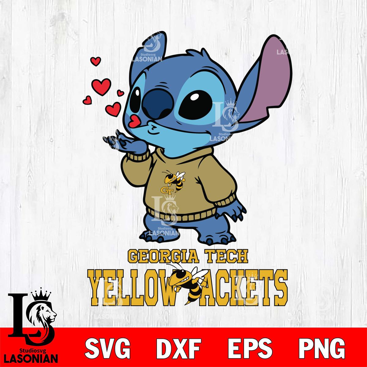 Georgia Tech Yellow Jackets Stitch Kiss Valentine Digital Download ...