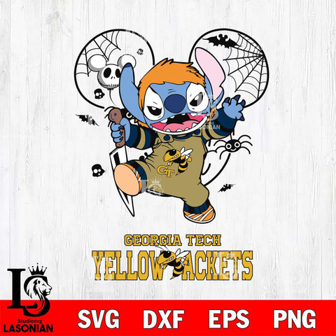 Georgia Tech Yellow Jackets Stitch Michael Halloween Svg Eps Dxf Png File, Digital Download, Instant Download