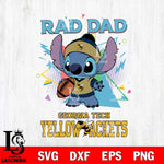 Georgia Tech Yellow Jackets Stitch Rad Dad SVG DXF EPS PNG FILE, NCAA File Cut,Digital Download,Instant Download