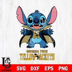 Georgia Tech Yellow Jackets Stitch Vampire halloween Svg Eps Dxf Png File, NCAA svg, Digital Download, Instant Download
