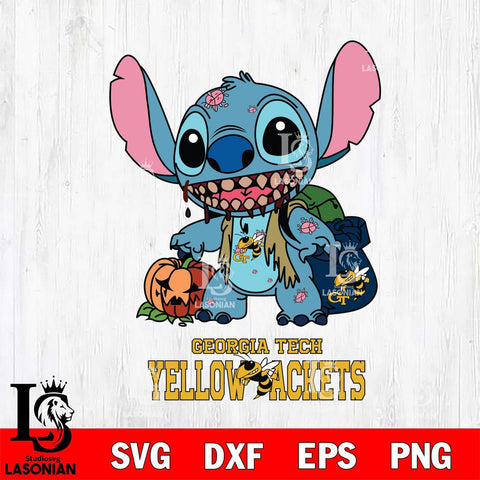 Georgia Tech Yellow Jackets Stitch Zombie Svg Eps Dxf Png File, NCAA svg, Digital Download, Instant Download