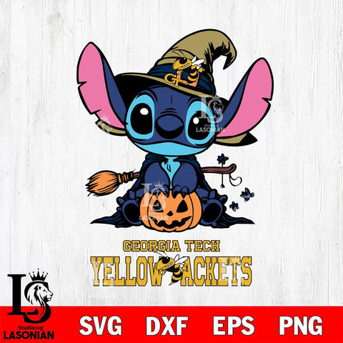 Georgia Tech Yellow Jackets Stitch witch Svg Eps Dxf Png File, NCAA svg, Digital Download, Instant Download