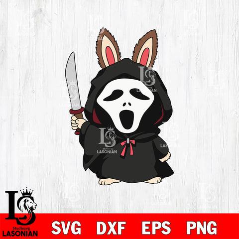 Ghostface Scream Labubu Horror Killer SVG DXF EPS PNG FILE, Halloween File Cut, Digital Download,Instant Download, Silhouette, Cricut