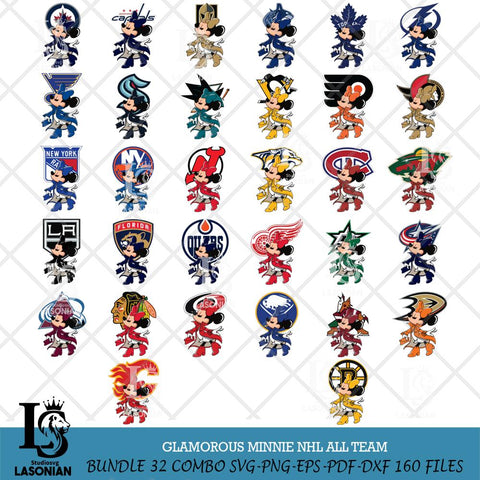 Glamorous Minnie NHL Svg Eps Dxf Png File, Digital Download, Instant Download