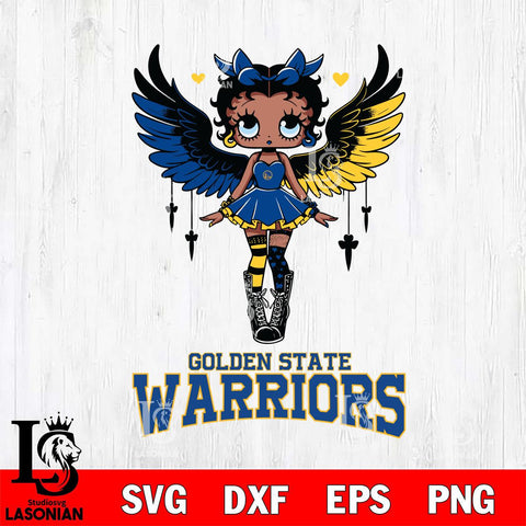 Golden State Warriors Anglel Black Fan Girl Betty Boop