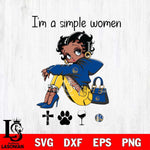 Golden State Warriors Betty Boop Black Fan I Am Simple Women Svg Eps Dxf Png File, Digital Download