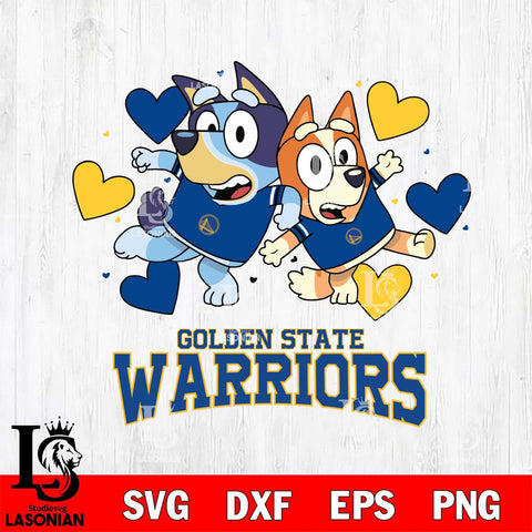 Golden State Warriors Bluey & Bingo 10 Svg Eps Dxf Png File, NBA svg, Digital Download, Instant Download