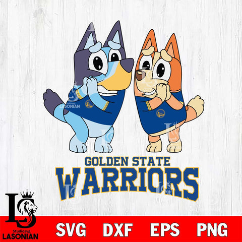 Golden State Warriors Bluey & Bingo 15 Svg Eps Dxf Png File, NBA svg, Digital Download, Instant Download