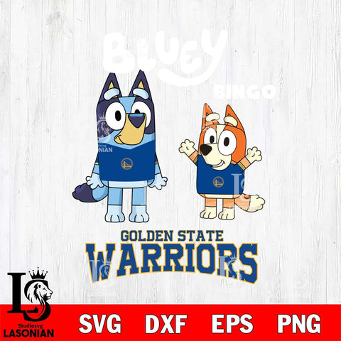 Golden State Warriors Bluey & Bingo 4 Svg Eps Dxf Png File, NBA svg, Digital Download, Instant Download