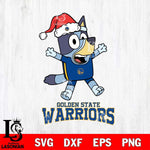 Golden State Warriors Bluey Happy Christmas Svg Eps Dxf Png File, Digital Download