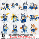 Golden State Warriors Bluey NBA Bundle 12 Svg Eps Dxf Png File, Digital Download, Instant Download