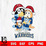 Golden State Warriors Christmas Bluey Family Sport Svg , Christmas Svg , Bluey svg , Digital Download, dxf eps png pdf file