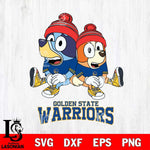 Golden State Warriors Christmas Bluey & Bingo Sit Svg , Christmas Svg , Bluey svg , Digital Download, dxf eps png pdf file