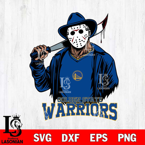 Golden State Warriors Jason Voorhees Horror 13 Svg Eps Dxf Png File, NBA svg, Digital Download, Instant Download