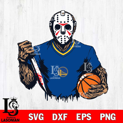 Golden State Warriors Jason Voorhees Horror 5 Svg Eps Dxf Png File, NBA svg, Digital Download, Instant Download