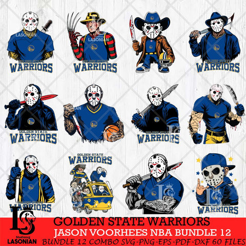 Golden State Warriors Jason Voorhees NBA Bundle 12 SVG Eps Dxf Png File, Bundle NBA svg, Digital Download, Instant Download