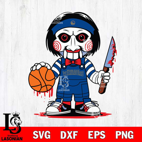 Golden State Warriors Jigsaw Horror basketball SVG DXF EPS PNG FILE, NBA File Cut,Halloween Digital Download,Instant Download, Silhouette
