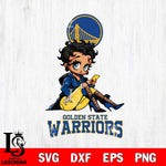 Golden State Warriors Style Black Fan Girl Betty Boop