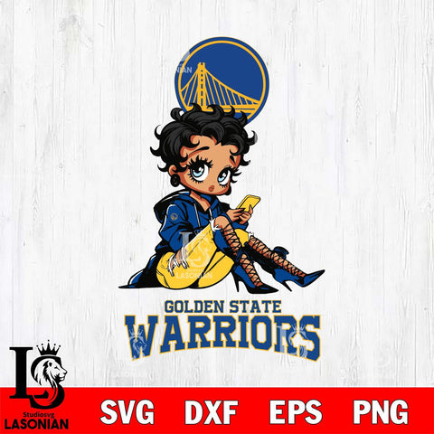 Golden State Warriors Style Black Fan Girl Betty Boop