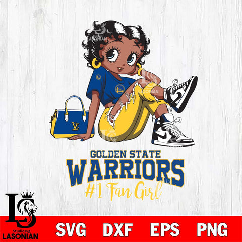 Golden State Warriors #1 Black Fan Girl Betty Boop