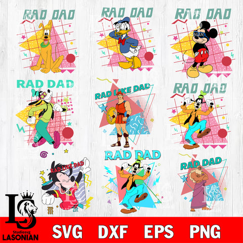 Goofy Rad Dad,Bundle Rad Dad Svg Eps Dxf Png File, File Cut,Digital Download,Instant Download,Svg Files