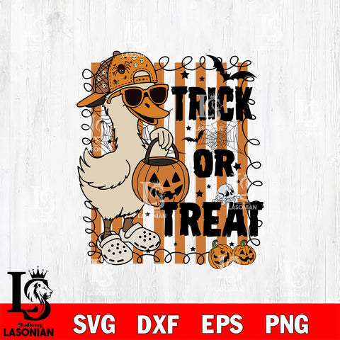 Goose Trick or Treat SVG DXF EPS PNG FILE,Halloween File Cut, NCAA Digital Download,Instant Download,Christmas Silhouette